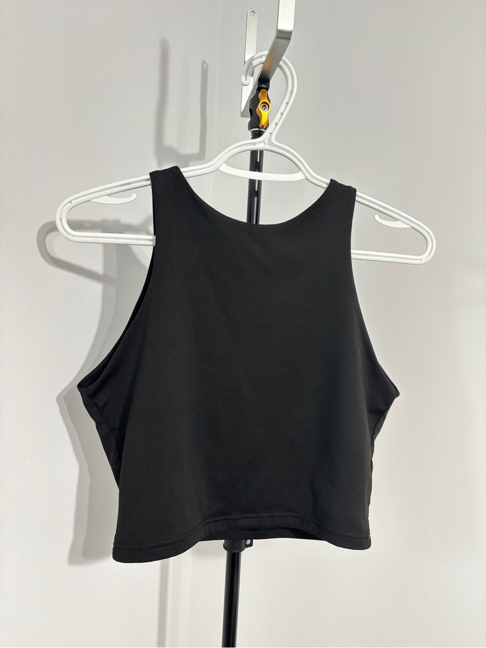 Black Athleisure Cropped Tank Top
